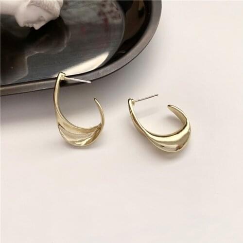 Fashion temperament contracted retro arc stud earrings personality joker niche geometry earring ornaments