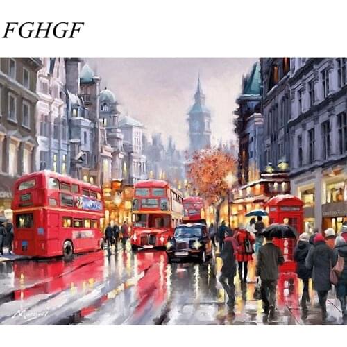FGHGF Frameless DIY Digital Painting By Numbers Hand Painted On Canvas Abstract Oil Painting Landscape Home Decor