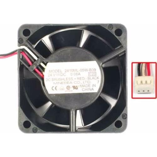 NMB-MAT 2410ML-05W-B39 C20 DC 24V 0.08A 60x60x25mm Server Cooling Fan