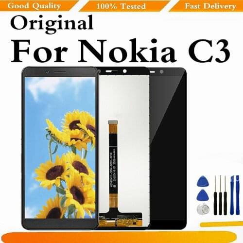 Original LCD For Nokia C3 LCD Display Touch Screen Digitzer Assembly Replacement For NokiaC3 Display Screen Part