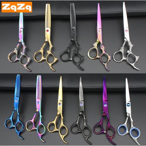 ZqZq Hair Cutting Scissors Shears Professional 6 inch Barber Stainless Steel Hairdressing Razor Shear for Men Women Kids Salon