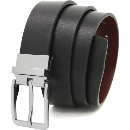 Hot Sale Non Stitching Mens Reversible Rotating Classic Dress Strap Casual Belt Genuine Leather Black & Brown