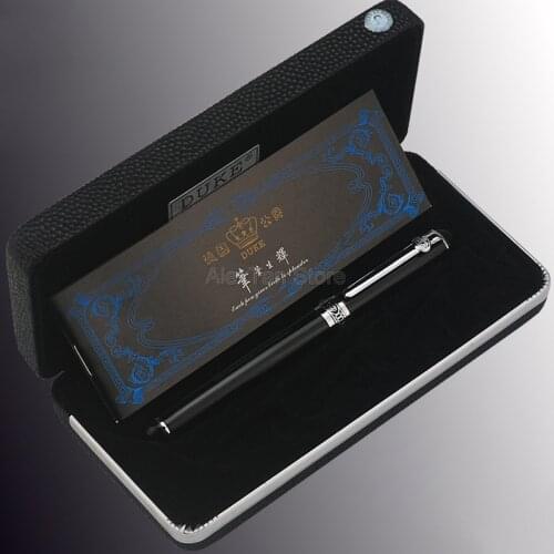 Duke D2 High Grade Fountain Pen Black Barrel & Silver Clip Advanced Writing Fountain Pen Office School Stationery