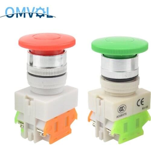 Self-locking 22MM spring return mushroom switch,self return,momentary
