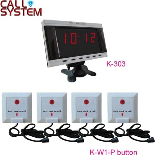 1 display 4 pull cord button Patient wireless nurse call system
