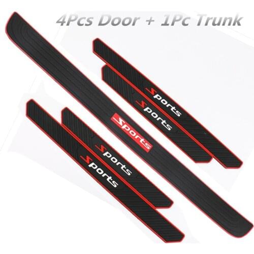 Sport Style Car Door Scuff Sill Cover Panel Step Protector Bumper Corner Protector Rear Guard Bumper Scratch Protector Universal
