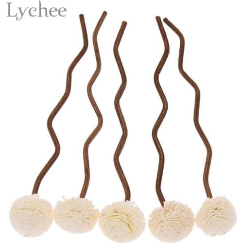 Lychee Life 5pcs Daisy Flower Wavy Rattan Diffuser Stick Incense Aromatic Replacement Incense Home Living Room Aromatherapy