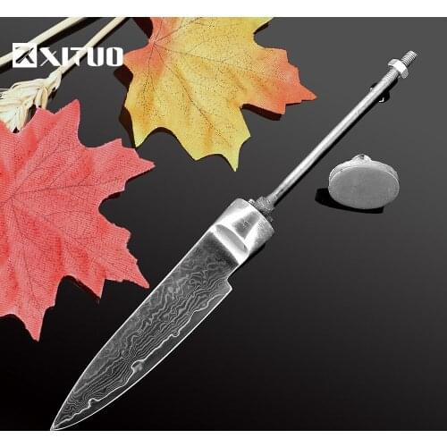 XITUO DIY fruit paring knife Blanks 3.5" inch chef knife billet damascus steel Handmade Blade material japanese knife kitchen cn