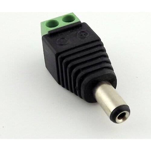 100pcs 5.5 x 2.5mm Male DC Power Plug LED CCTV Video Balun Terminals Connector Adapter