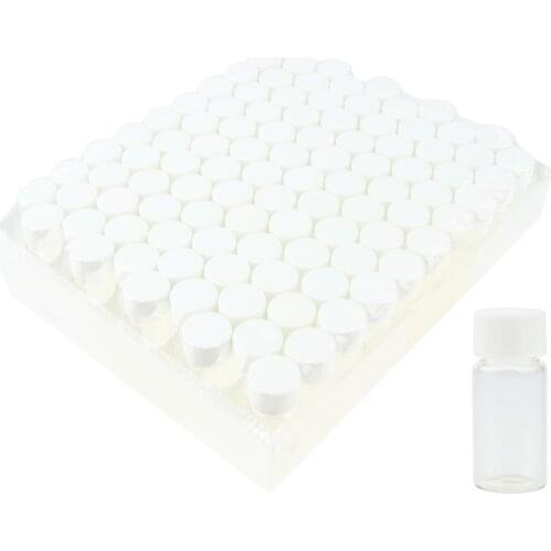 100pcs Glass Sample Storage Bottle Cosmetic Container Vials with Screw On Caps 10ml/15ml/20ml