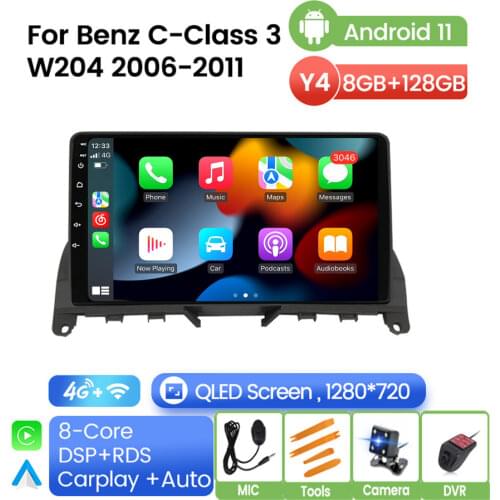 1080P Video Android For Mercedes Benz C Class 3 W204 S204 2006 - 2011 Car Stereo Radio Gps Bluetooth Player Floating Window