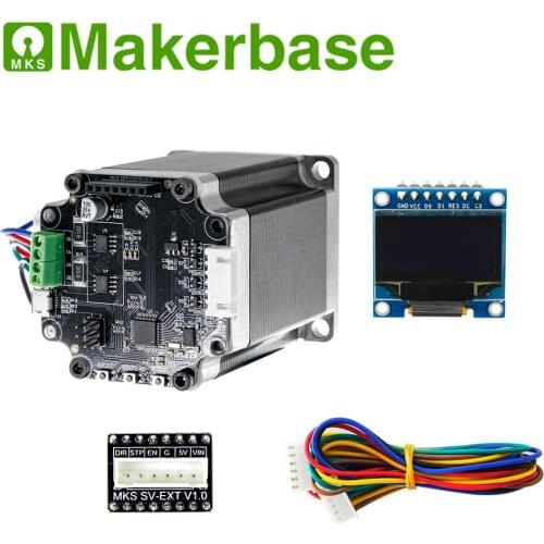 12-24V STM32 closed loop stepper motor MKS SERVO57B + adapter directly connect mainboard 0.9inch OLED for 3D printer parts