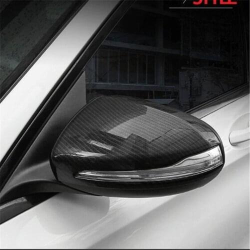 20X Hot Car Styling Silver Black Carbon Wing Back Door Rear View Mirror Cover Case For Benz New C E S Class W204 W213 GLC