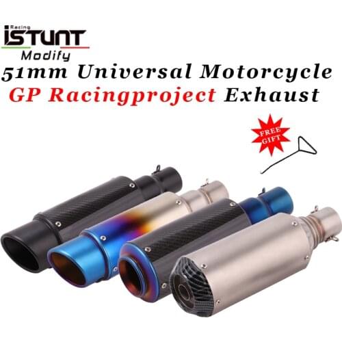 51mm Universal Motorcycle Scooter Modified Motorcycle GP Racingprojec Exhaust Muffler With DB killer For Z900 GSXR1000RR DUKE690