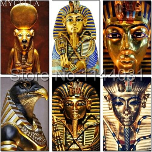 MYCELLA Mummy 3D Diy Diamond Painting Cross Stitch 5D Diamond Embroidery Pharaoh Mask Square Full Kits Diamond Mosaic Gift