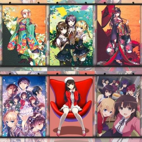 WTQ Saenai Heroine No Sodatekata Utaha Eriri Megumi Anime Posters Canvas Painting Wall Art Home Decor Photos for Childrens Room