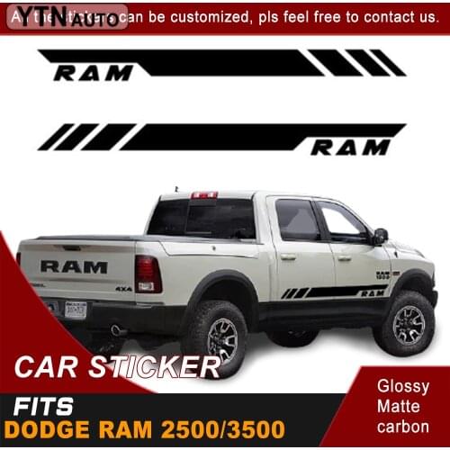 Car Decals For Dodge Ram 2500/3500 Crew Cab 6'4 Box Car Accessories 2 Pcs Side Stripe Decal Sticker Kit For Dodge Ram Car Door