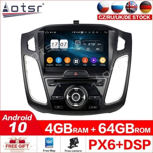 PX6 IPS 4+64G Android 10.0 Car Stereo DVD Player GPS Glonass Navigation for Ford Focus 2012-2018 Multimedia Radio wifi head unit