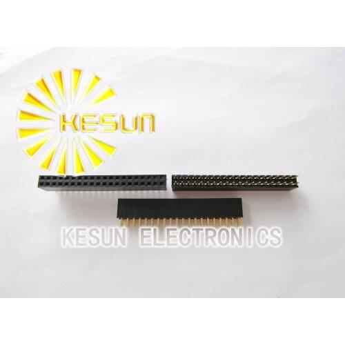 FREE SHIPPING 80PCS 2.54mm 2 X 20 Pin Gold-plated Double Row Straight Female Pin Header ROHS