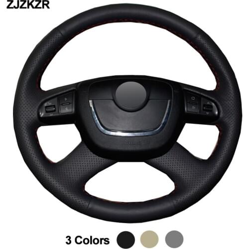 Car Auto Steering-Wheel Cover Volant For Skoda Octavia 2009-2013 Roomster 2009-2012 Fabia 2009-2012 Superb Volant Funda Volante