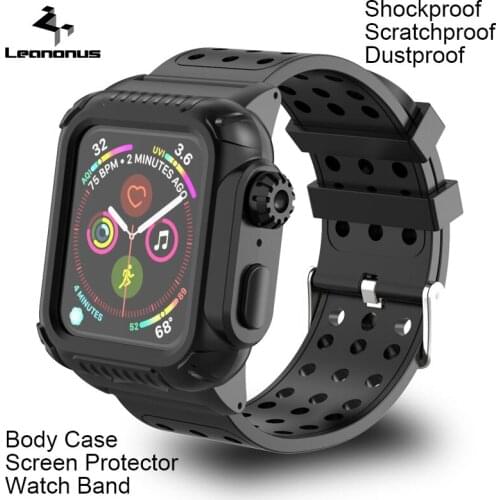 For Apple iWatch Series 6 SE 5 4 Cases 3-proof Fancy Case 40mm 44mm iWatch Casing Protective Hard Covers Cases with Watch Band