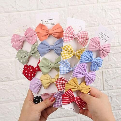 CN 5pcs/set Baby Hair Clips For Girls Striped Dot Hairclip Kids Hairpins Colorful Children Barrettes Baby Hair Accessories