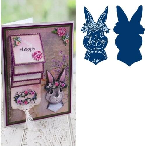 Floral Rabbit Metal Cutting Dies Scrapbook Diary Decoration Stencil Embossing Template DIY Greeting Card Handmade 2021 NEW
