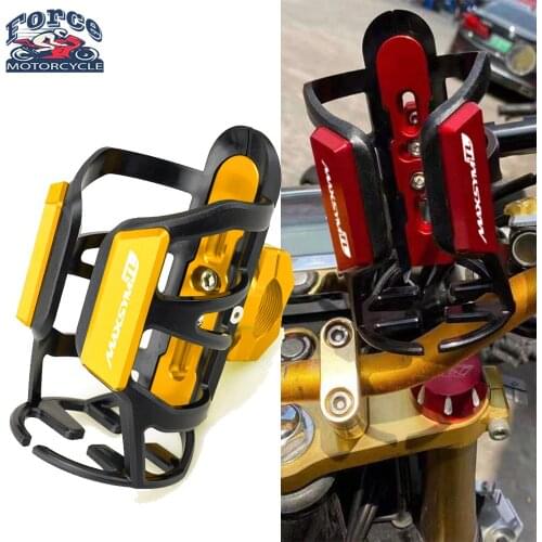 For SYM MAXSYM TL 500 TL500 MAXSYM TL Motorcycle CNC Aluminum+ Rubber Beverage Water Bottle Drink Cup Holder With Logo MAXSYM TL