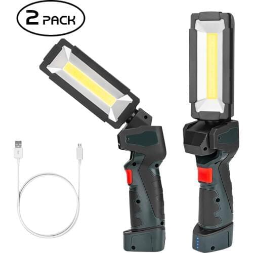 5 Modes COB LED Work Light Flashlight Lantern Built-in Recharge Battery Camping Torch 360 Degree Rotate Magnet Emergency Light