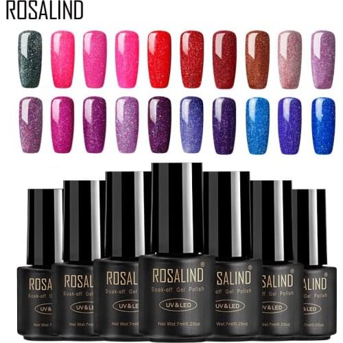 ROSALIND Gel Nail Polish Rainbow Series Gel Paint Vernis Semi Permanent Nail Polish Primer Hybrid Vanish Nail Art Manicure