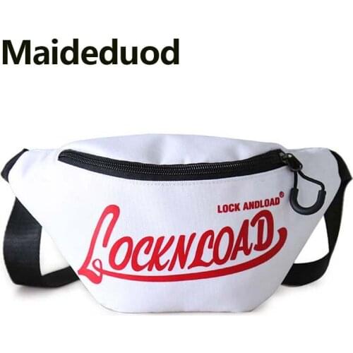 New Women Canvas Print Letter Harajuku Style Waist Bag Unisex Fanny Pack Chest Packs Money Belt buik tasje Belly Bags Purse Chic