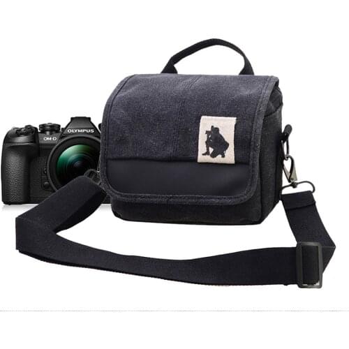 Canvas Camera Case Bag for Olympus EPL5 EPL6 EPL7 E-PL5 E-PL6 E-PL7 ep5 em10 EM5 MarkII E-M5 E-M10 SLR Cover Shoulder Bag