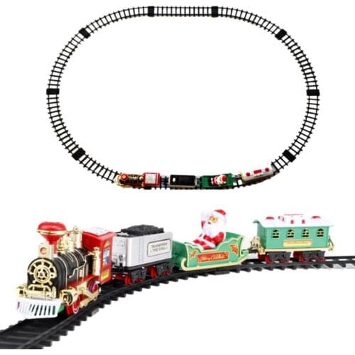 Toy Train Set With Lights And Sounds ,Christmas Train Set,Round Shape Railway Tracks For Around The Christmas Tree Battery Opera