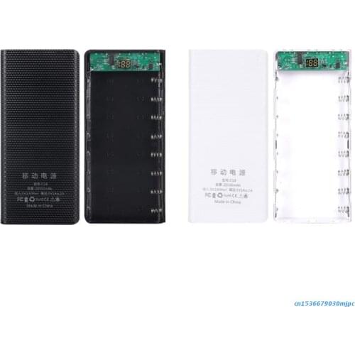 C18 Dual USB LCD Power Bank Shell 8x18650 Battery Case Storage Box without Battery Powerbank Protector 97BF