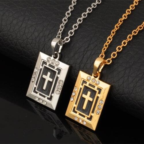 Cross Necklace Women Men Jewelry Gold Color Vintage Fashion Jewelry Trendy Religious Gold Necklaces & Pendants P281