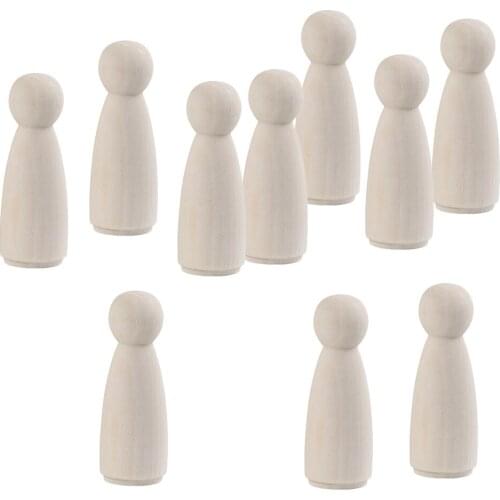 20 Pieces Wooden Peg Doll Little People Peg Child Doll DIY Crafts, Female Women Mom Wife Peg Doll Bodies