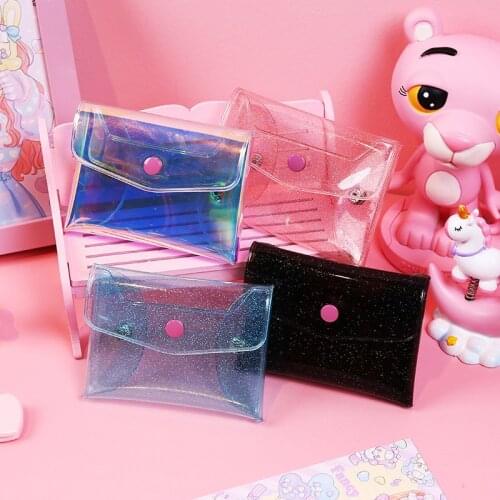 Kawaii Laser Coin Purses Translucent Money Bags Students Rainbow Jelly Change Purse Small Fresh Girl Coin Pouch Mini Clutch