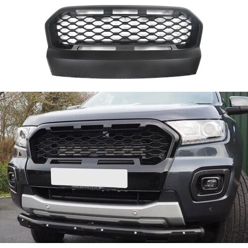 Modified For Ranger T8 Front Grill PX MKIII MK3 WILDTRAK Pickup Trucks 2018 2019 2020 Front Racing Grills Upper Bumper Grilles
