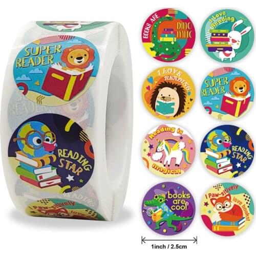 100-500pcs 1inch Reward Stickers Encouragement Sticker for Kids Motivational Stickers with Cute Animals for Students Teachers