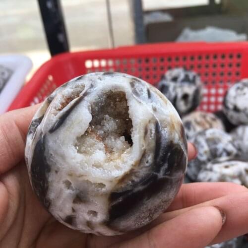 Natural Sphalerite Aura Ball Quartz Crystal Cluster Healing Stones Specimen Home Crafts Decoration Gift Sphere