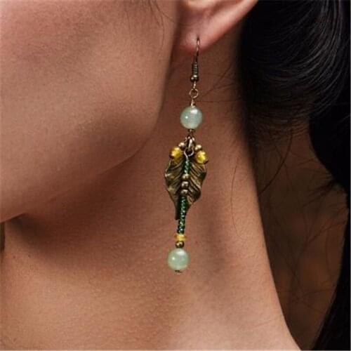 New arrival women earring DIY leaves copper alloy recommend classical folk-custom jewelry accessories drop earrings D141