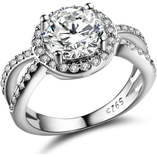 Hollow Cross Design Distribution silver color jewelry lady princess cut engagement rings Cubic Zircon wedding bands for men