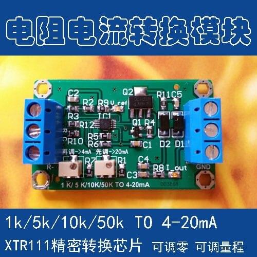 Potentiometer Resistance 1K/5K/10K/50K to 4-20mA Current Signal Module XTR111 Transmitter Generation