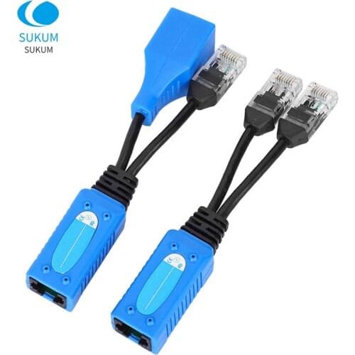 5 Pairs CCTV Camera POE Combiner Two Cameras Use One Network Cable Splitter POE Adapter Connectors For Security IP Cameras