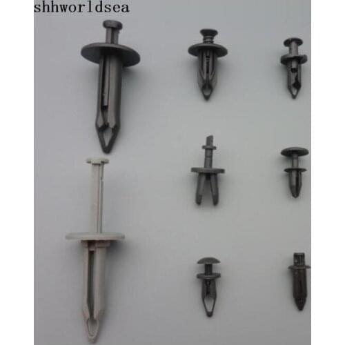 Shhworldsea 500pcs car clip radiator grille trim panel push type bumper fascia push type retainer front license plate bracket