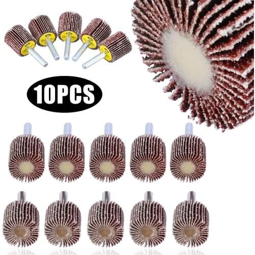 10pcs New Emery Cloth Sandpaper Grinding Wheel 40+80 Grit Sanding Flap Disc Grinding Polish Wheel Drill Abrasive Tool