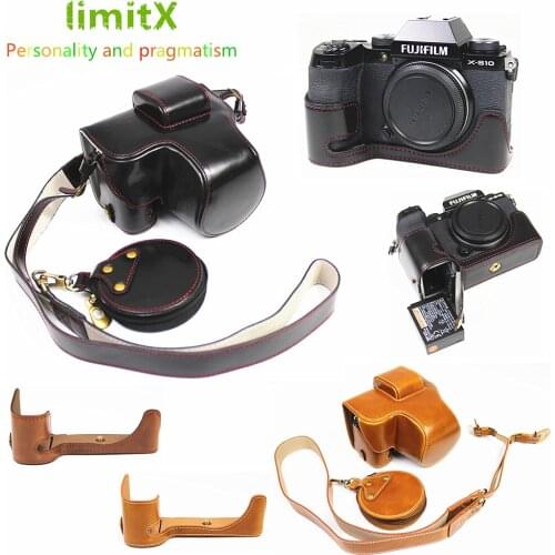 Retro PU Leather Camera bag hard case cover for Fujifilm Fuji X-S10 XS10 Cameras with 15-45mm lens