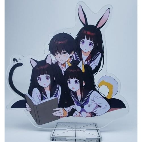 Japan Anime Hyouka Kotenbu Oreki Houtarou Chitanda Eru Cosplay Acrylic Stand Figure+Base Model Plate Charm Desk Decor Xmas Gifts