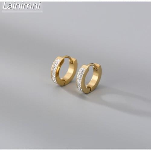 316L Stainless Steel Small Hoop Earrings for Women Gold Silver Color Round Earring Punk Rock Jewelry Wholesale 2021