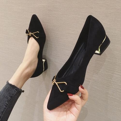 Womens Thick Heel Pointed Toe Slingback Summer New Womens Mid-heel Single Shoes Working Black High Heels